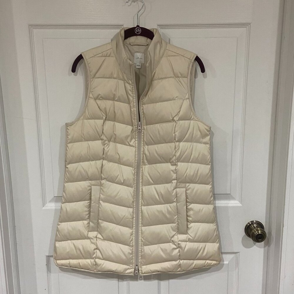 J. Jill Quilted Down Vest - Size Small - Cream